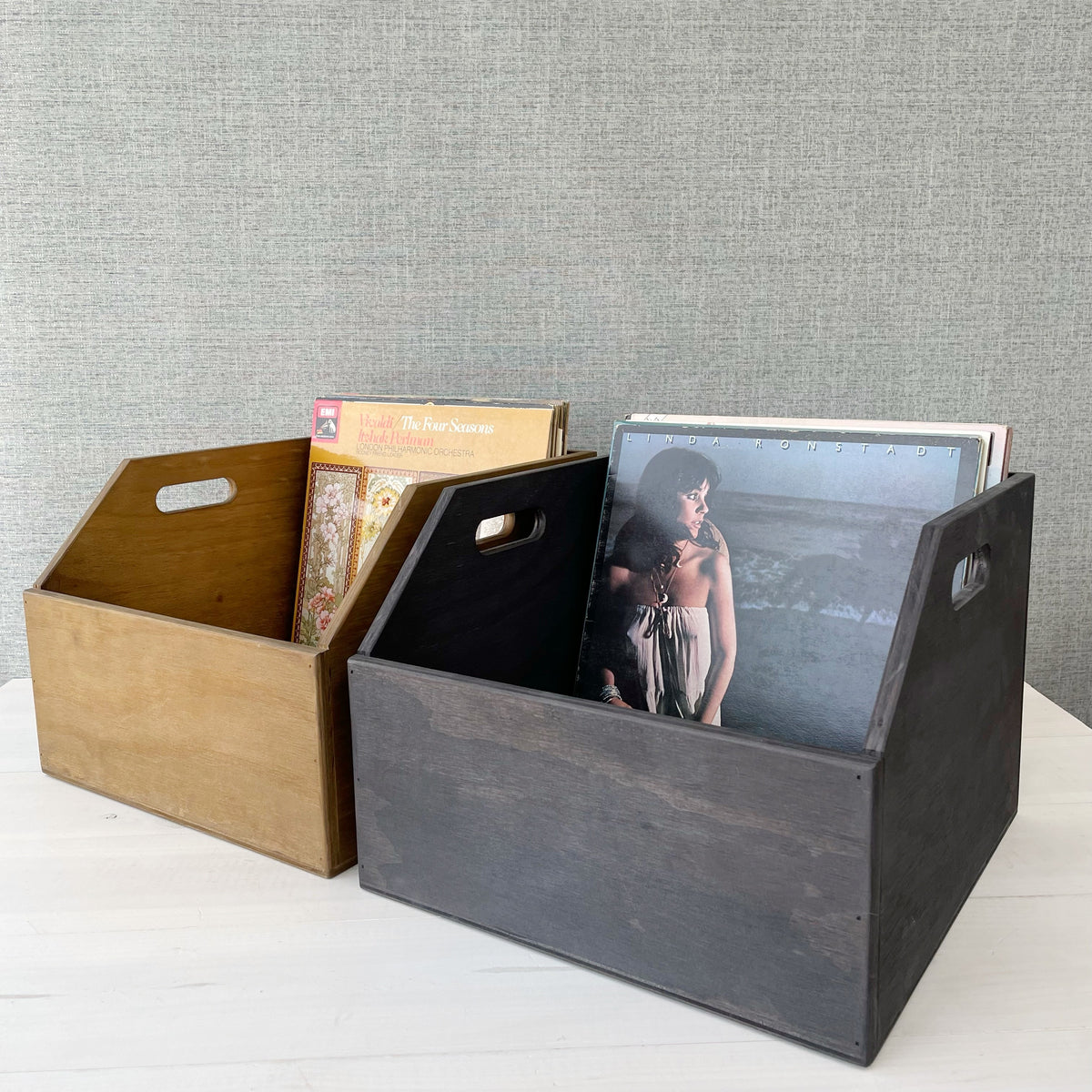STAINED RECORD VINYL STORAGE BOX